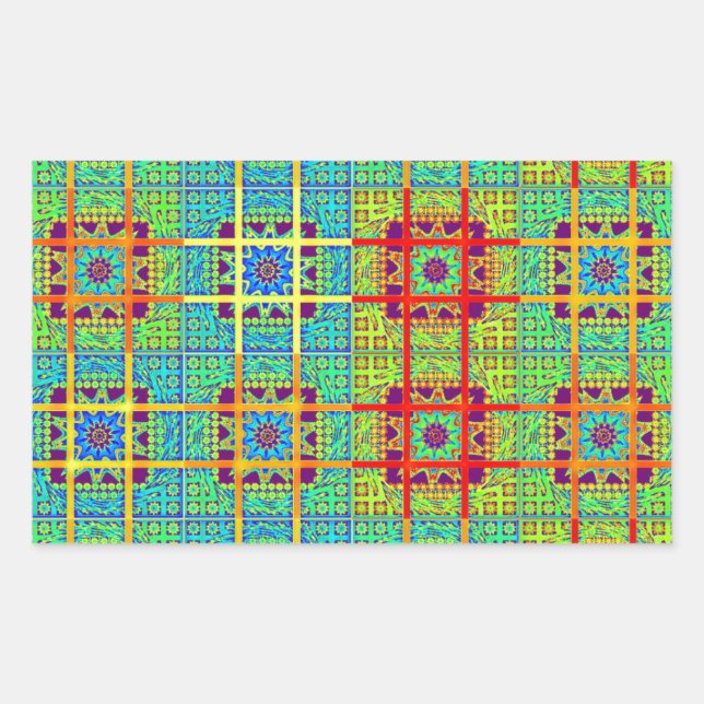 Sticker Rectangulaire Magnifique jolie maya ethnique Imprimer design vec (Devant)