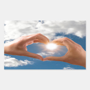 Sticker Rectangulaire Mains d'amour