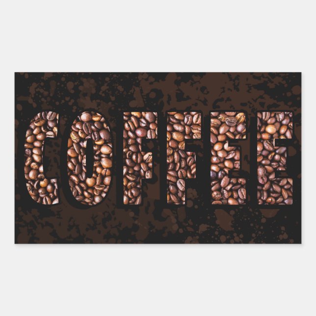 Sticker Rectangulaire Mais les premiers haricots au café (Devant)