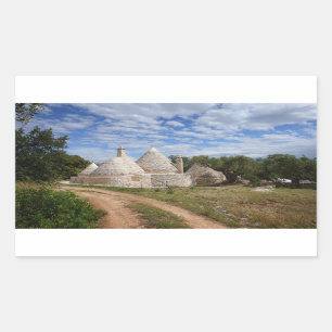 Sticker Rectangulaire Maisons Trulli dans les Pouilles/Pouilles