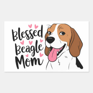 Sticker Rectangulaire Maman Beagle Mignonne Fur Mama Dessin Animé Amoure