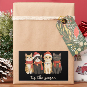 Sticker Rectangulaire Maman de chat mignonne Noël Amateur de chats Cadea