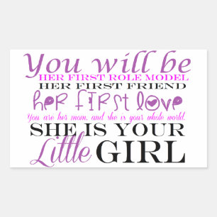 Sticker Rectangulaire Maman et fille : Amour