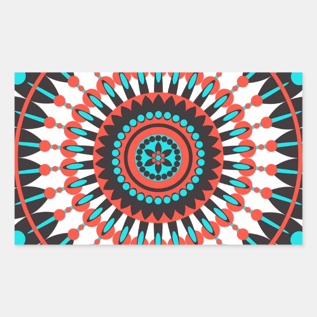 Sticker Rectangulaire Mandala amérindienne (Devant)