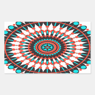 Sticker Rectangulaire Mandala amérindienne