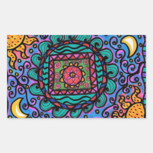 Sticker Rectangulaire Mandala de paix