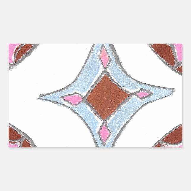 Sticker Rectangulaire Mandala Oil Peinture Art Imprimer (Devant)