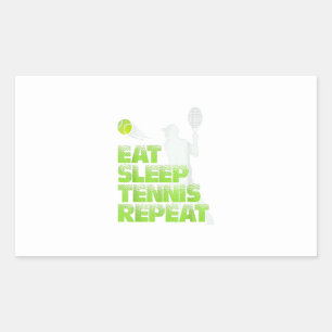 Sticker Rectangulaire manger dormir tennis répéter sport cadeau