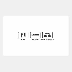 Sticker Rectangulaire Mangez le sommeil font des battements