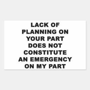 Sticker Rectangulaire Manque de planification