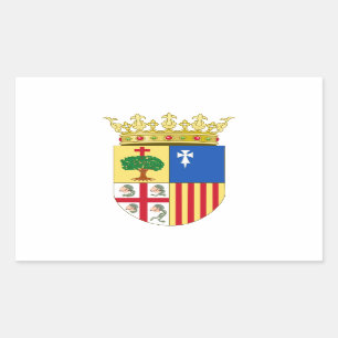 Sticker Rectangulaire Manteau d'Aragon des bras (Espagne)