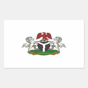 Sticker Rectangulaire Manteau du Nigéria des bras