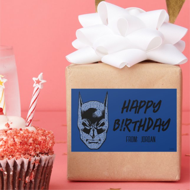 Sticker Rectangulaire Mantra de Batman Head | Joyeuses fêtes (Fête)
