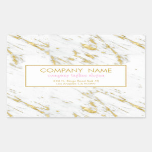 Sticker Rectangulaire Marbre blanc Avec Parties scintillant