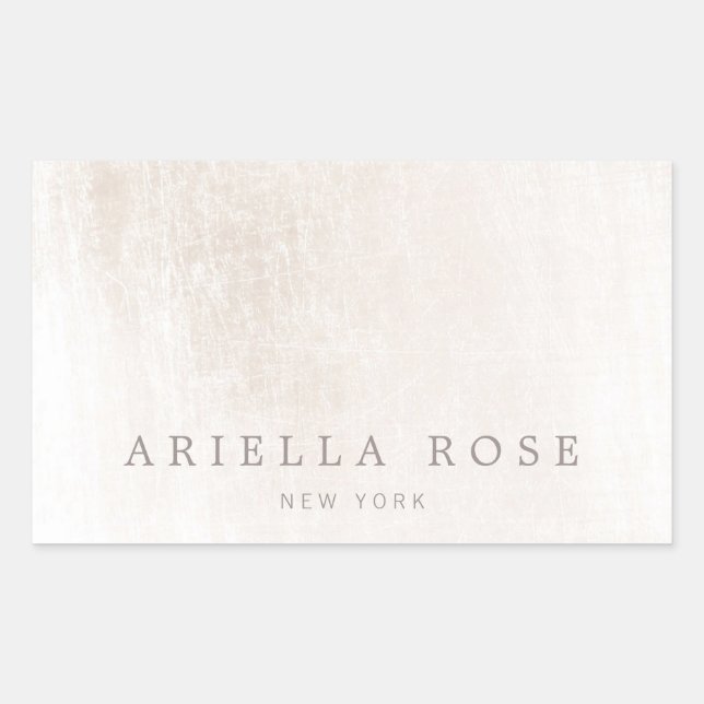 Sticker Rectangulaire Marbre blanc brossé simple et élégant professionne (Devant)