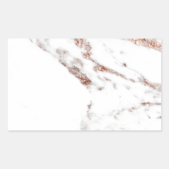 Sticker Rectangulaire marbre veine or rose (Devant)