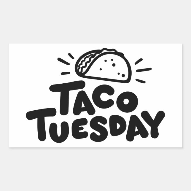 Sticker Rectangulaire Mardi Taco | Célébration | Texte | Drôle (Devant)