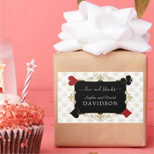Sticker Rectangulaire Mariage au Casino Glamour Gold Vegas