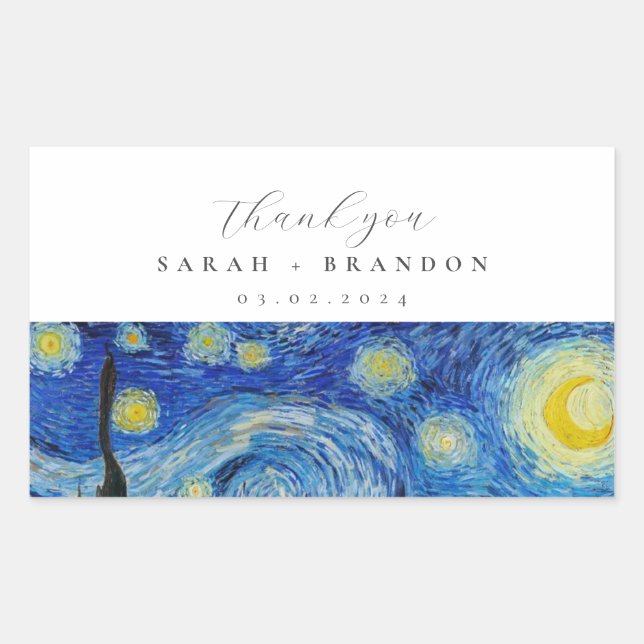 Sticker rectangulaire Mariage de nuit étoilé (Devant)