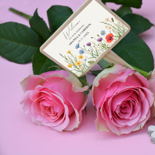 Sticker Rectangulaire Mariage de prairie sauvage de printemps