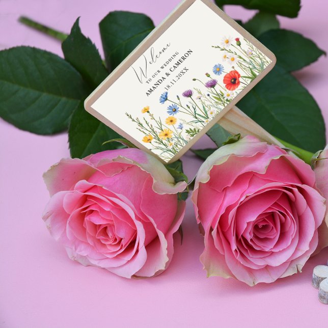 Sticker Rectangulaire Mariage de prairie sauvage de printemps (Créateur téléchargé)