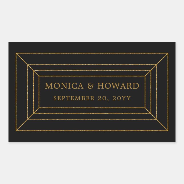Sticker Rectangulaire Mariage géométrique (Devant)