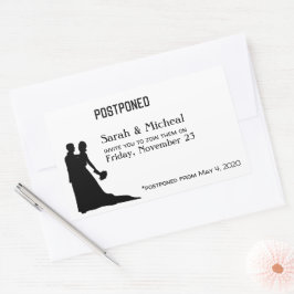 Sticker Rectangulaire MARIAGE POSTPONÉ Silhouette Couple