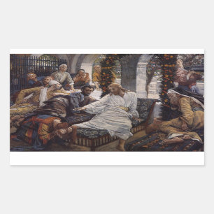 Sticker Rectangulaire Marie Laver les pieds de Jésus