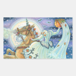 STICKER RECTANGULAIRE MARIÉE DE SLEEPY HOLLOW, FEUILLE D'AUTOCOLLANTS LI