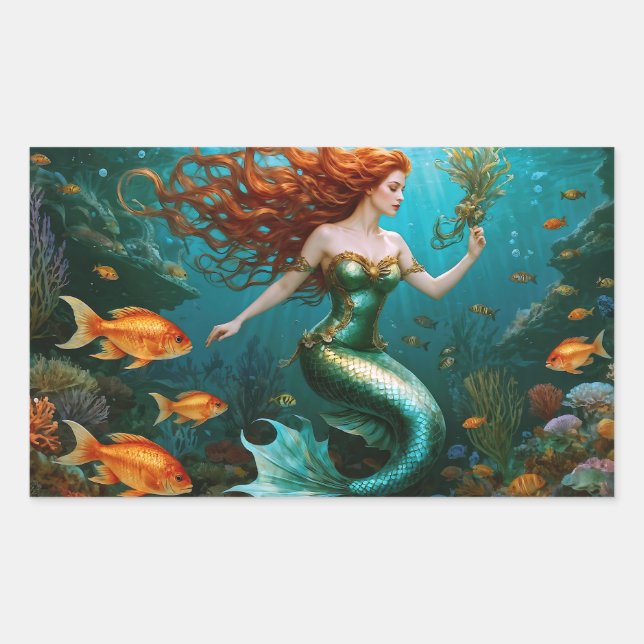 Sticker Rectangulaire "Marielle" - Belle sirène dansante (Devant)