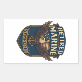 Sticker Rectangulaire Marine Corps Veteran Logo Emblem