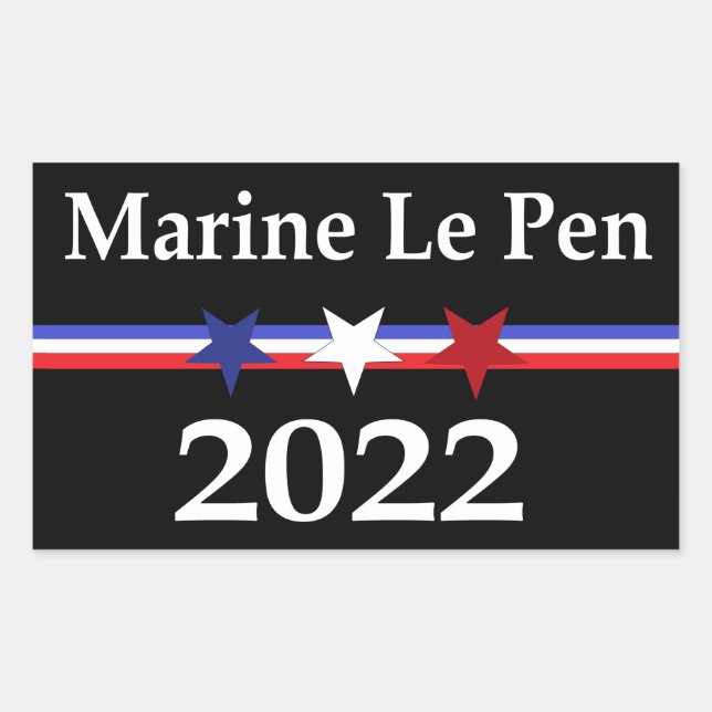 Sticker Rectangulaire Marine Le Pen (Devant)