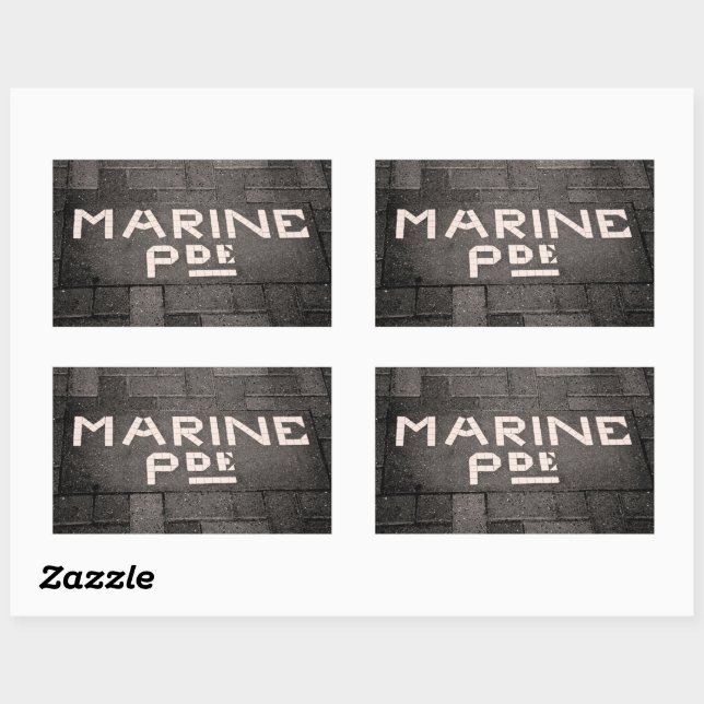Sticker Rectangulaire Marine Parade, Napier, Nouvelle-Zélande (Feuille)