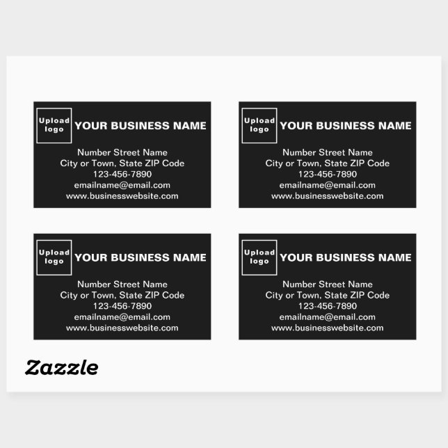 Sticker Rectangulaire Marque d'affaires sur l'autocollant Rectangle noir (Feuille)