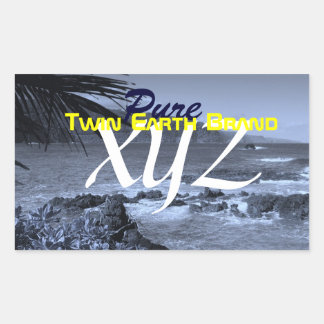 Sticker Rectangulaire Marque Twin Earth : Pure XYZ