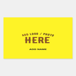STICKER RECTANGULAIRE MARQUE VÉRIFIÉE JAUNE CLAIR ET MODERNE