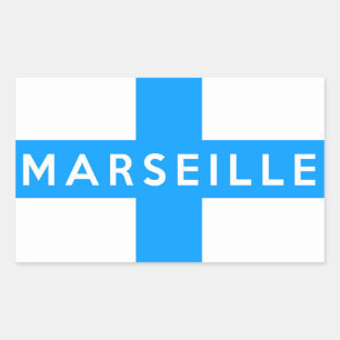 Sticker Rectangulaire marseille ville drapeau france nom du pays texte