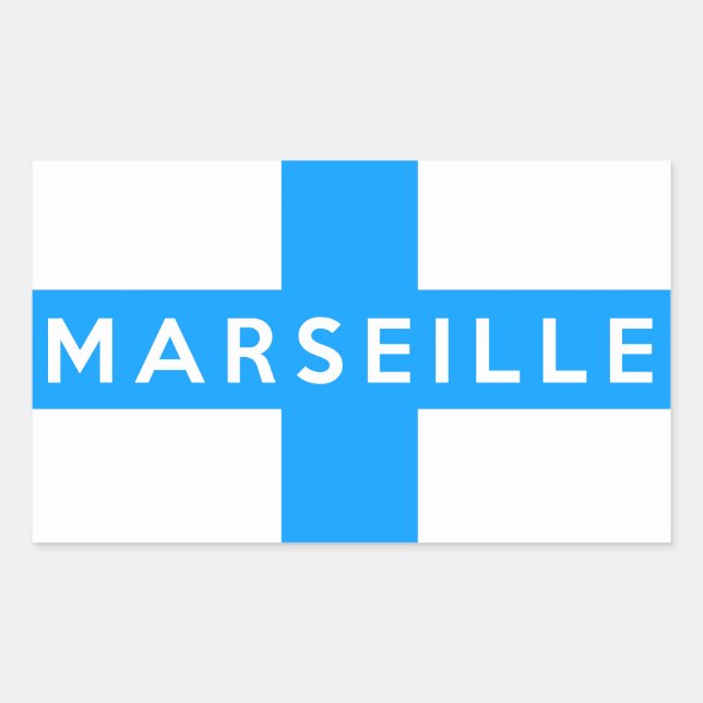 Sticker Rectangulaire marseille ville drapeau france nom du pays texte (Devant)