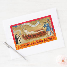 Sticker Rectangulaire Martyre du Saint-Laurent, avec deux religieuses (M