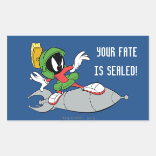 Sticker Rectangulaire MARVIN MARTIAN™ Riding Rocket