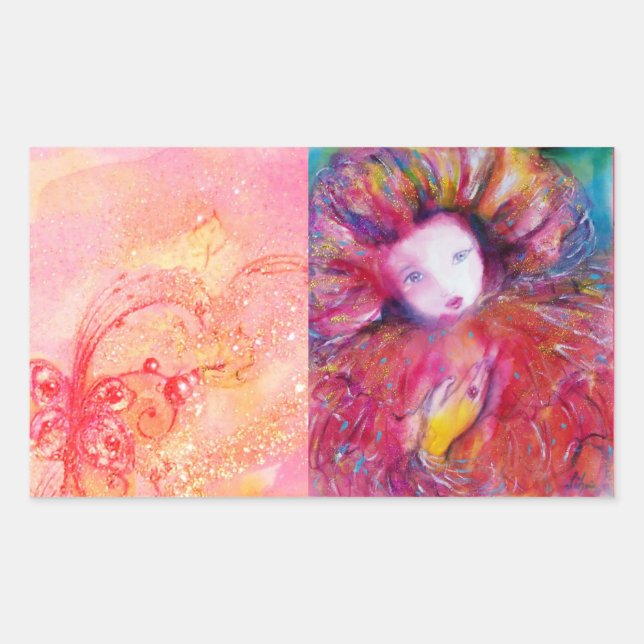 STICKER RECTANGULAIRE MASQUE EN ROUGE (Devant)