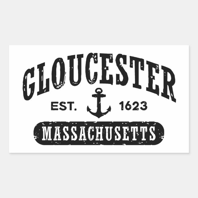 Sticker Rectangulaire Massachusetts Gloucester (Devant)