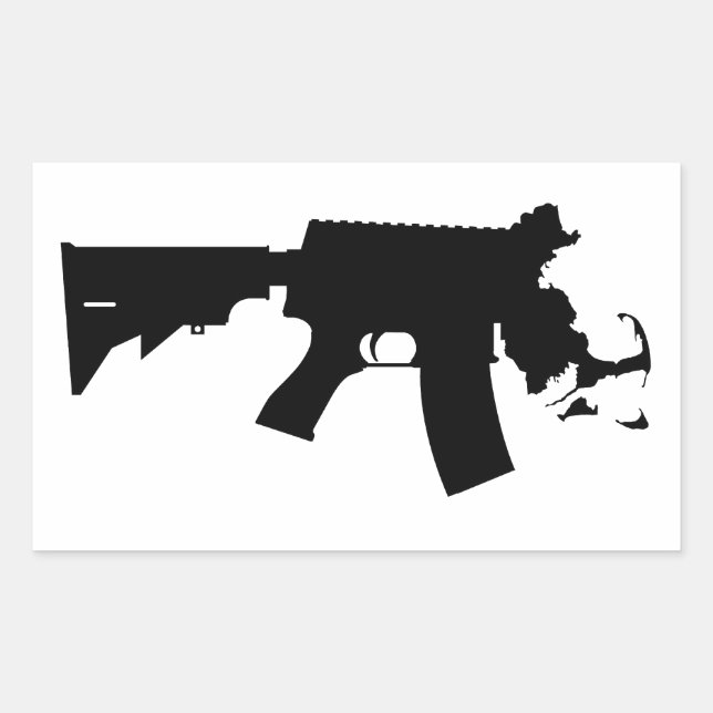 Sticker Rectangulaire Massachusetts - L'Esprit d'Amérique AR Variant (Devant)