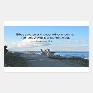 Sticker Rectangulaire Matthieu 5:4 Heureux ceux qui pleurent, car....