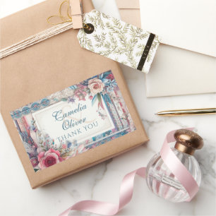 Sticker Rectangulaire Maximaliste mariage Faveur cadeau cadeau Vintage f