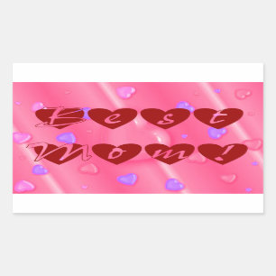 Sticker Rectangulaire Meilleure maman en Hearts