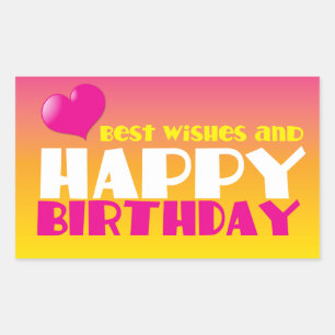 Sticker Rectangulaire Meilleurs voeux et JEUX Anniversaire ! mignon !