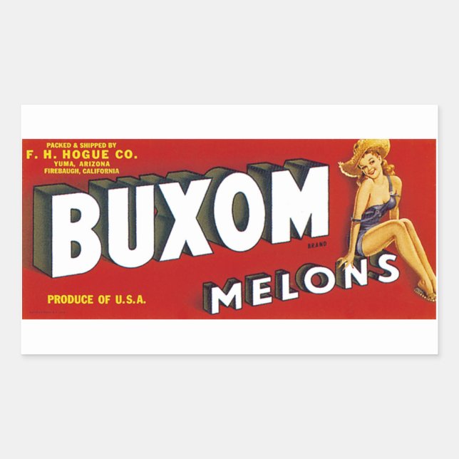 Sticker Rectangulaire Mellons Buxom (Devant)