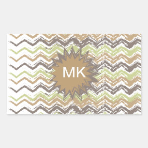 Sticker Rectangulaire Melon Brandy Scribble ZigZag Motif