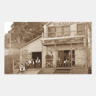 Sticker Rectangulaire Men Club Fox River Club 1880 Fishing Elgin